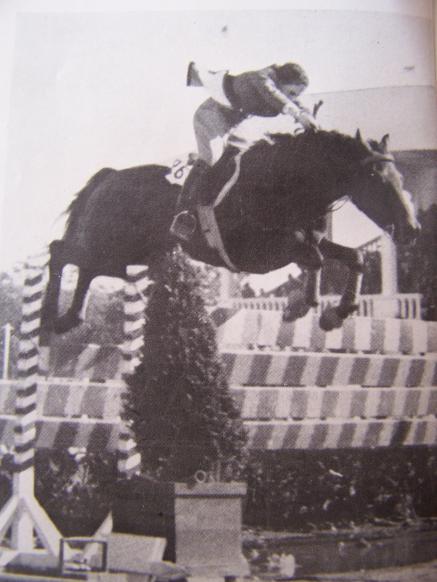 Hongre AA CSI, Frondeur par Farceur VIII, gagnant à 6 ans de la Coupe d'honneur du CHIO de Lisbonne en 1951 avec, lui-aussi, une cavalière de 18 ans, Melle de Mendia.