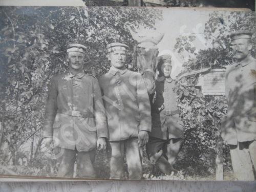 1917, soldats allemands près de la tombe d'un camarade, certainement avec son cheval