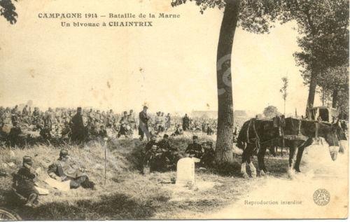 Bataille de la Marne, bivouac à Chaintrix