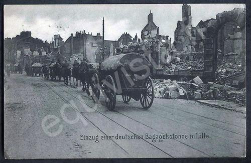 1916: convoi allemand dans Lille dévastée...